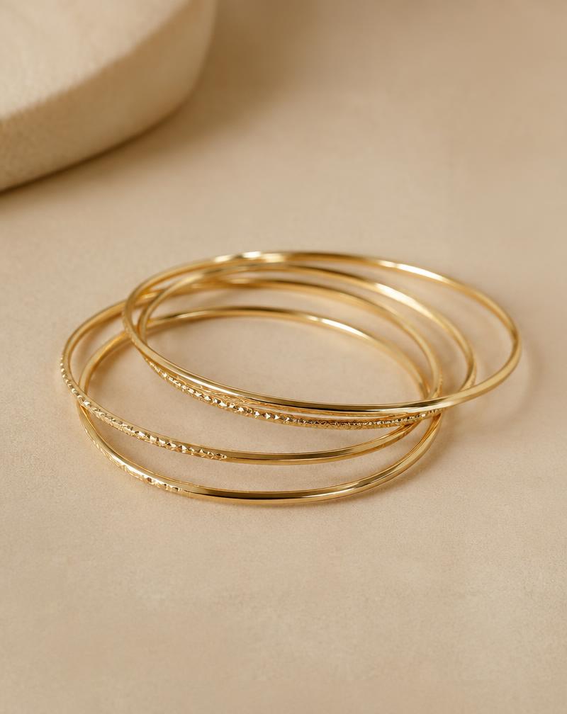 Stacked Gold Bangles